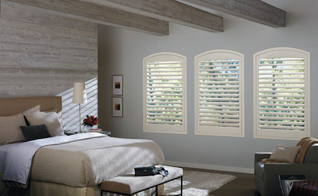 White Window Blinds in Traditional Style Bedroom